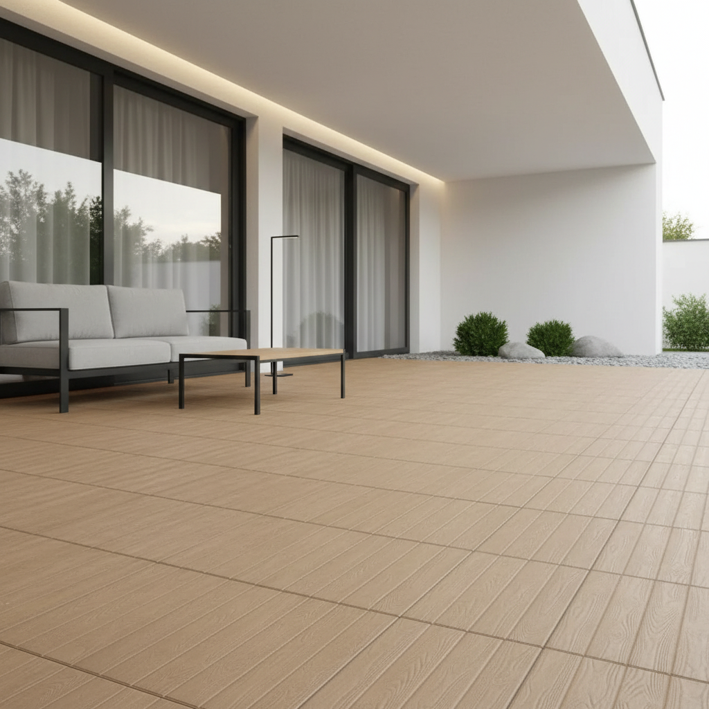 Dalle béton imitation parquet 50x50 cm