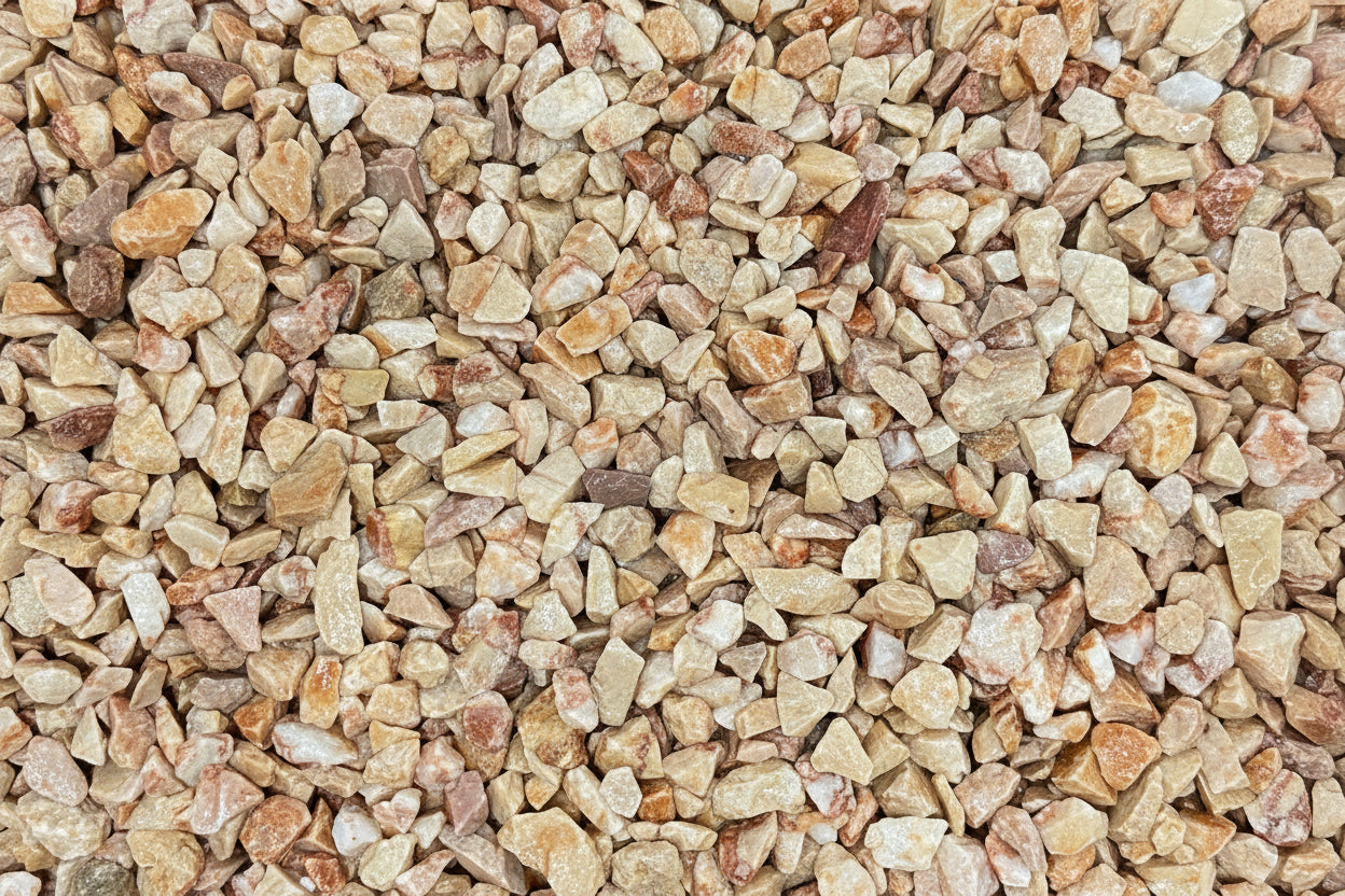 Pavimento drenante de grava rosa amarilla y resina profesional Sika