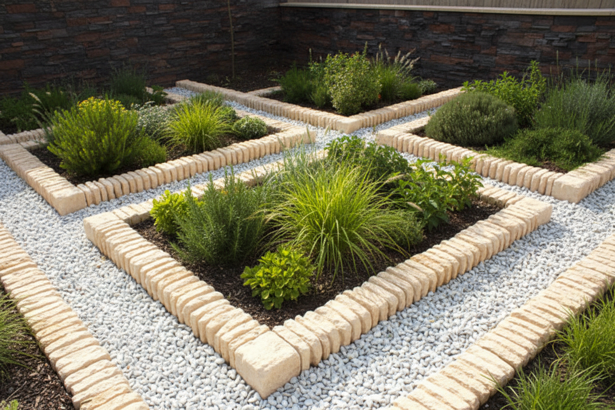 Separador de aridos de hormigon imitacion piedra natural ambar