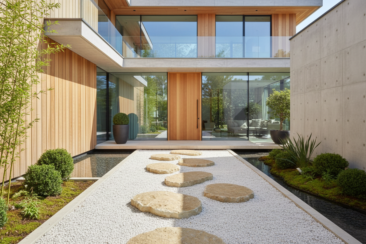 Paso japonés de piedra natural Ovoide