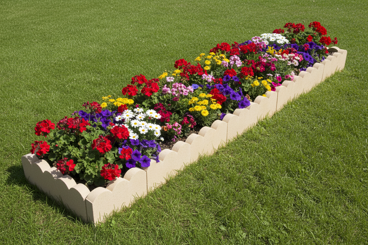 Bordillo de hormigon  Ondas 50x20 cm.