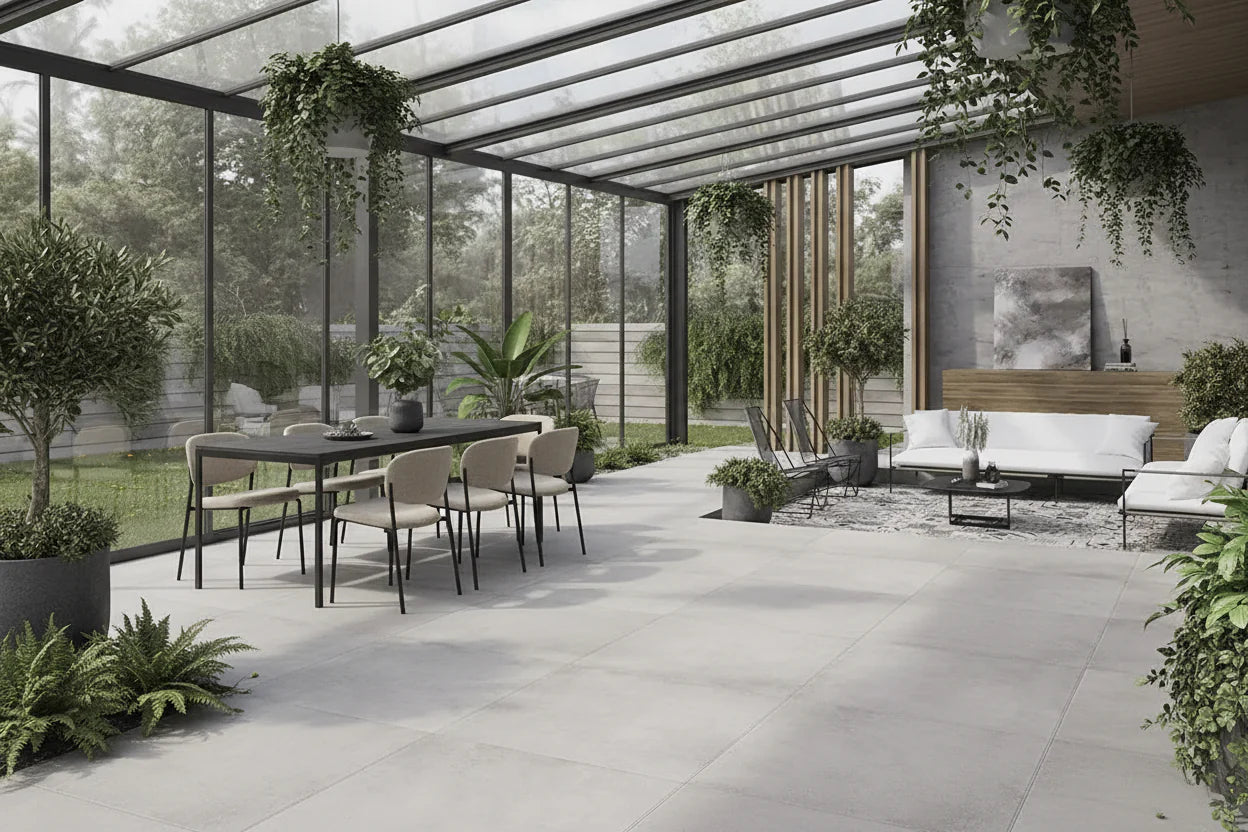 Losas efecto hormigon gris