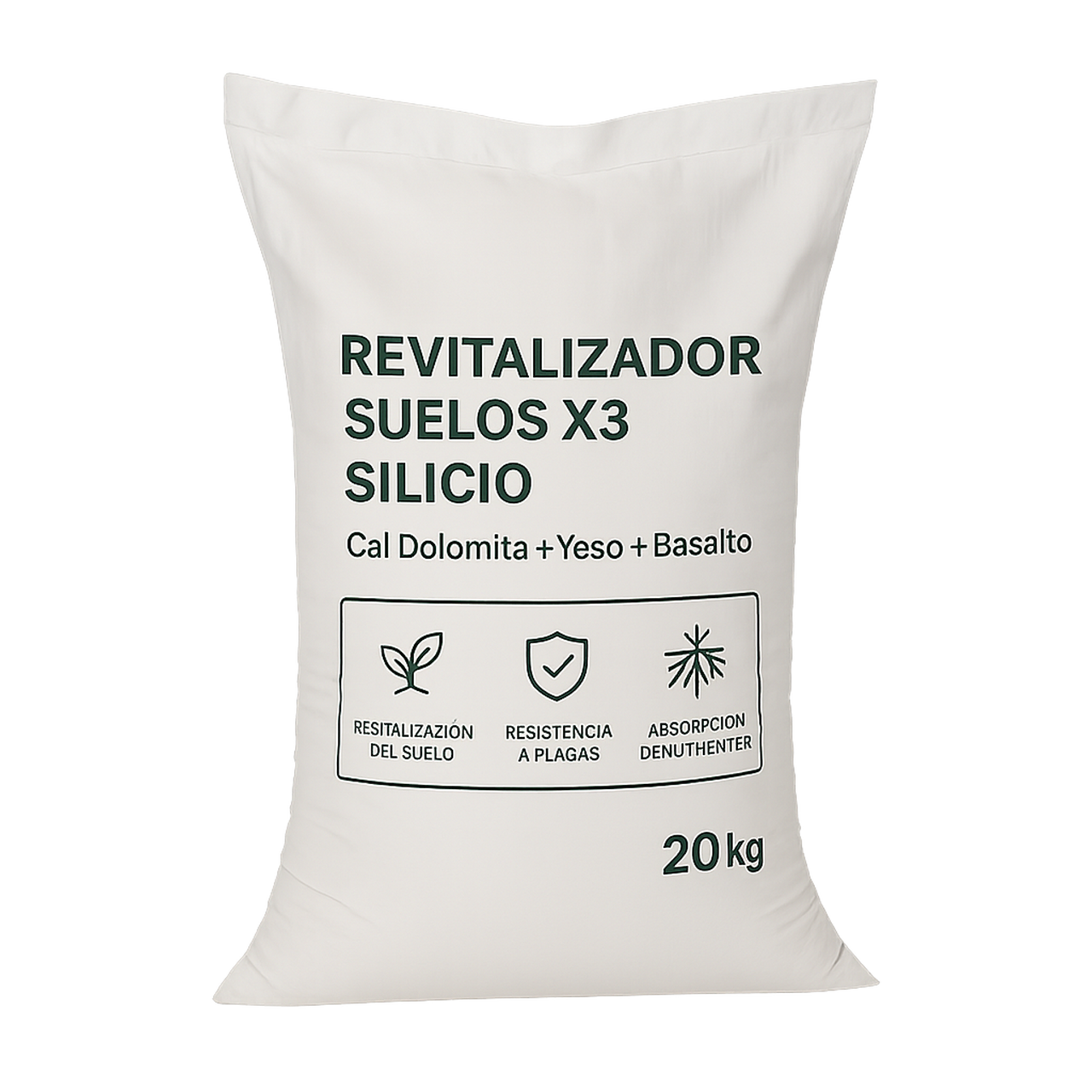 Revitalizador Suelos X3 Silicio | Cal Dolomita + Yeso + Basalto Vetonek piedra jardin