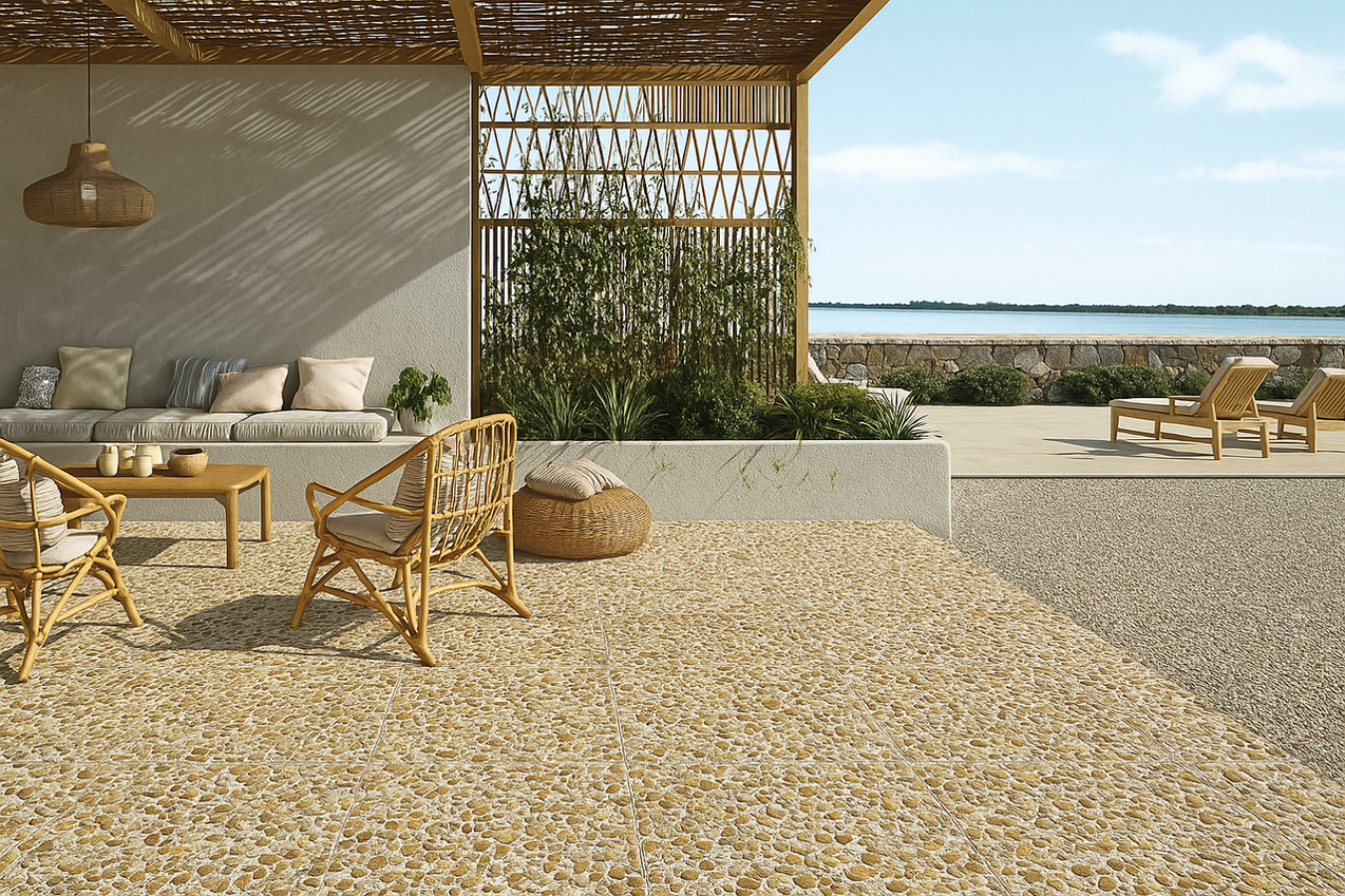 Terrazo de Grava con aristas PiedraViva