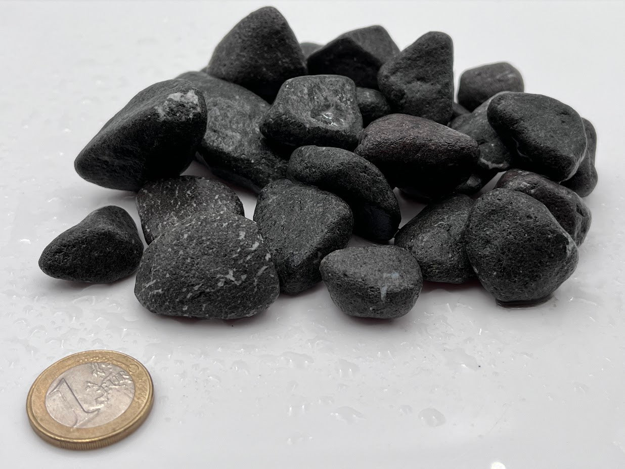 Black basalt pebble